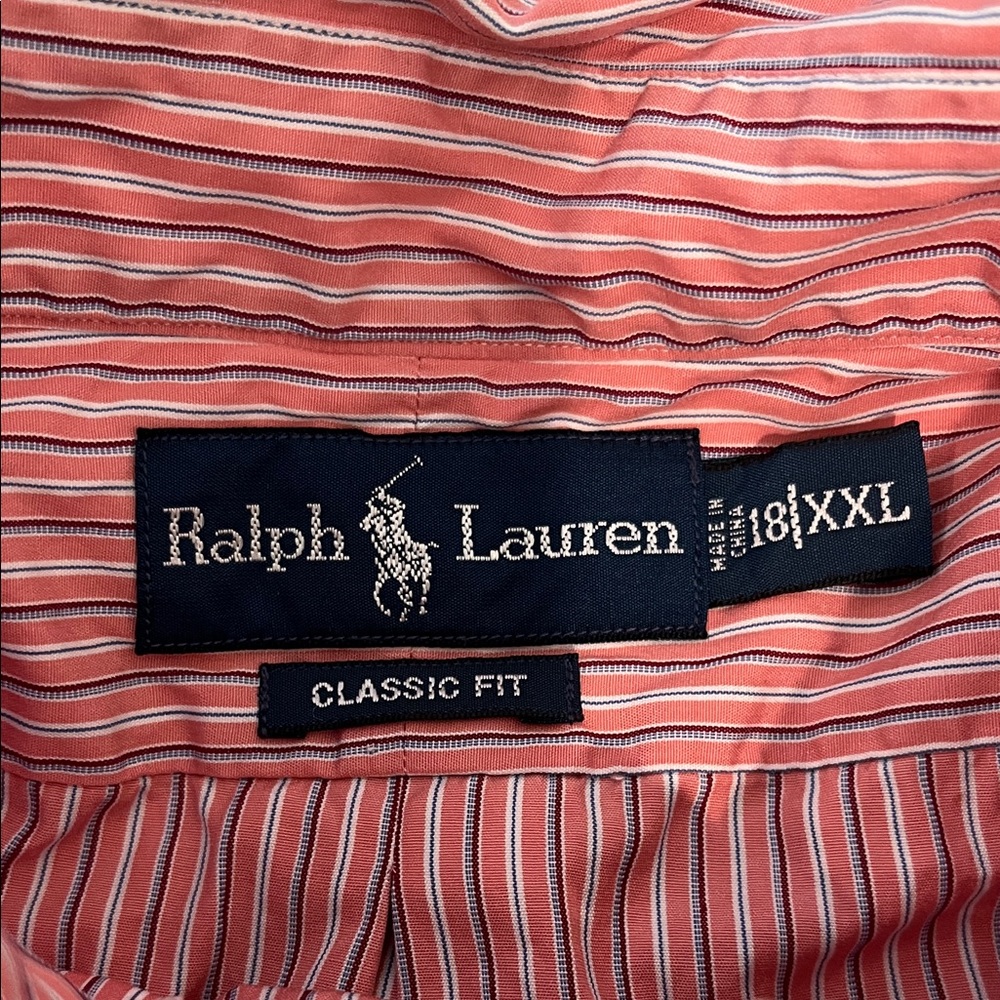 Ralph Lauren Classic Fit Men's Striped Long sleeve Button Down Shirt-XXL - Picture 3 of 5